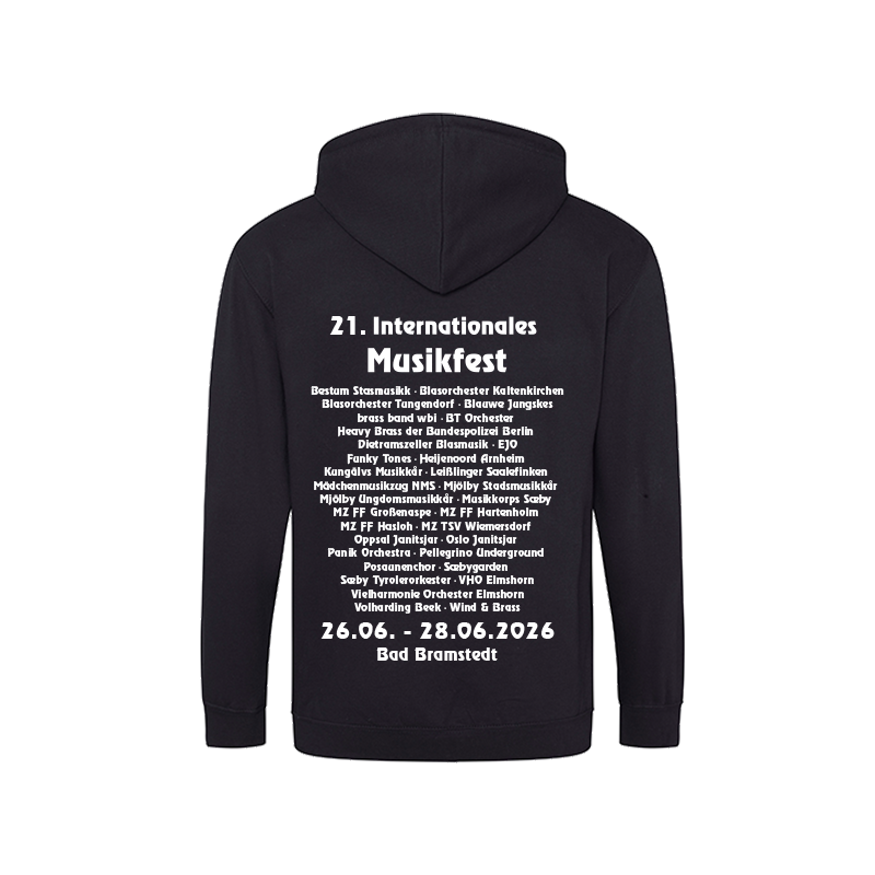 Kapuzensweatjacke Internationales Musikfest Bad Bramstedt 2026 – Bild 4